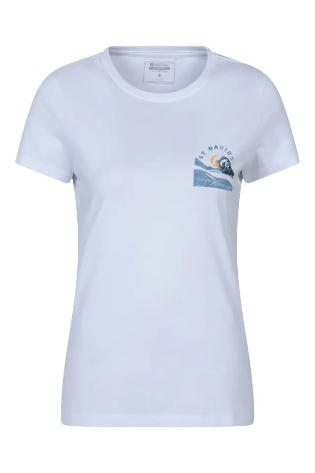 St Davids Printed Womens T-Shirt - White