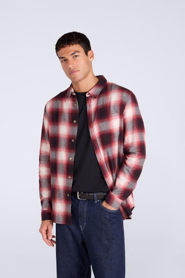 Cove Mens Flannel Shirt - Red