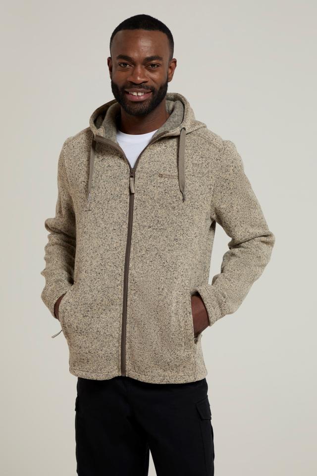 Nevis Mens Fleece Hoodie - Beige