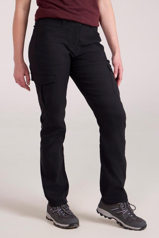 Womens Stretch Cargo Trousers - Black