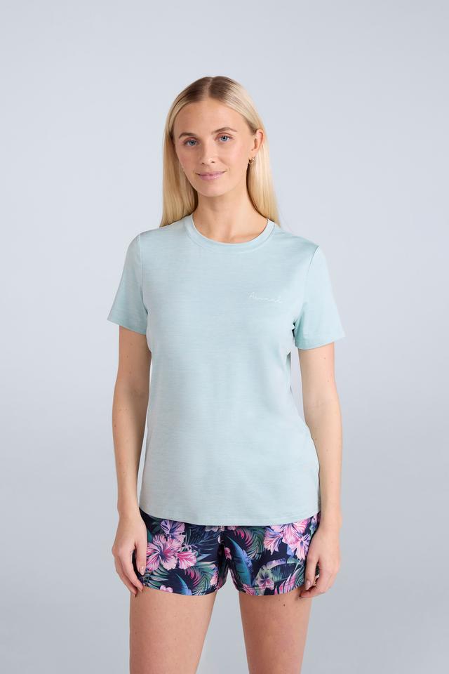 Latero Womens Hybrid Swim T-Shirt - Light Blue
