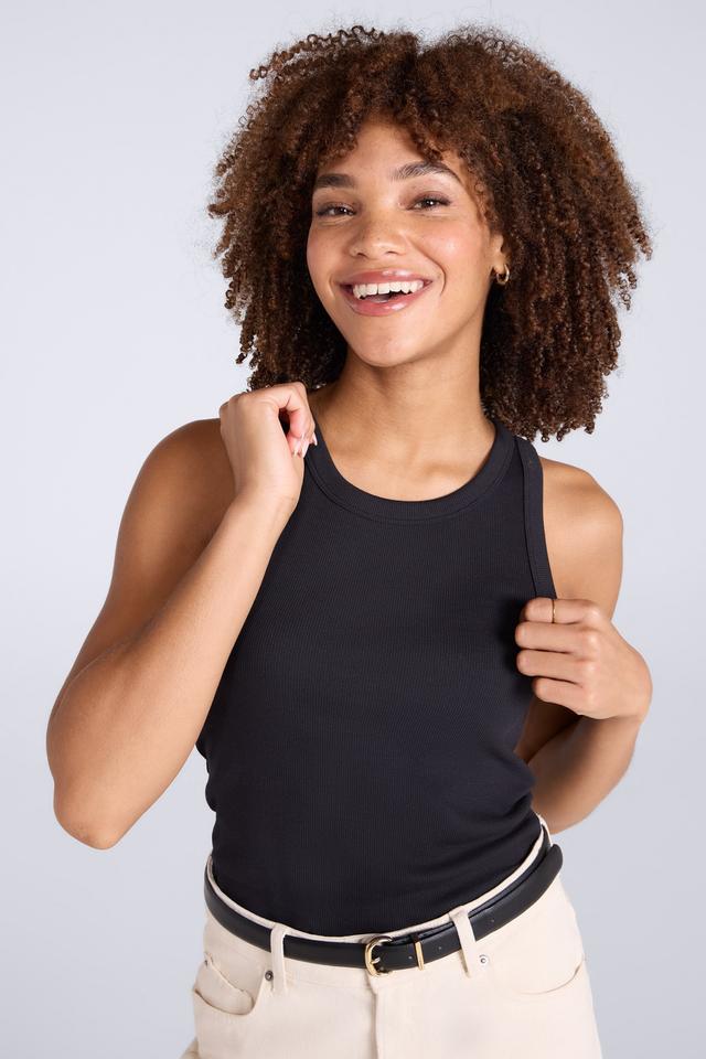Ribbed Womens Tank Top - Black