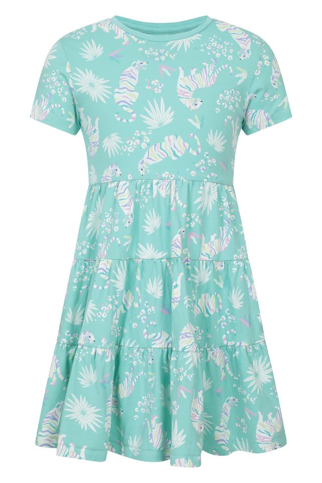 Ava Kids Tiered Dress - Green