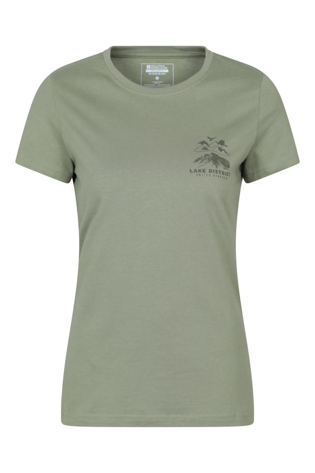 Lake District Printed Womens T-Shirt - Green