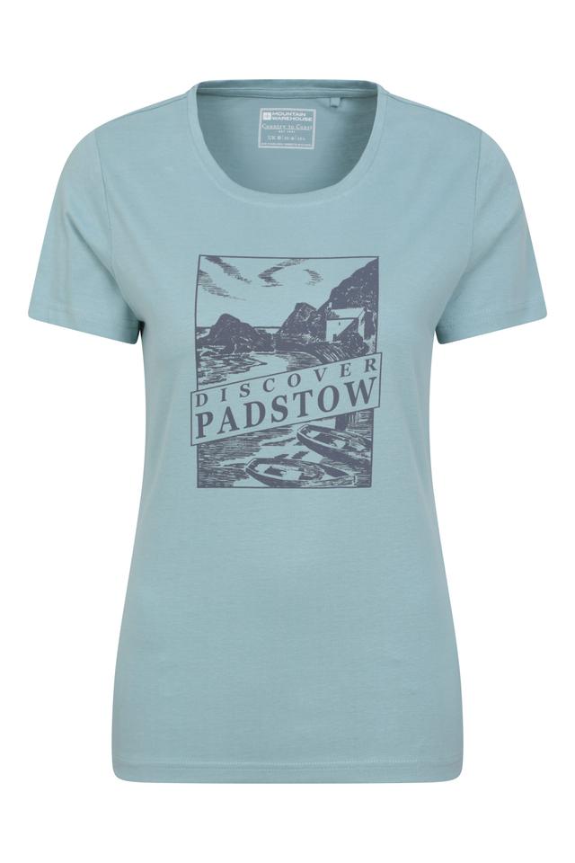 Discover Padstow Printed Womens T-Shirt - Blue