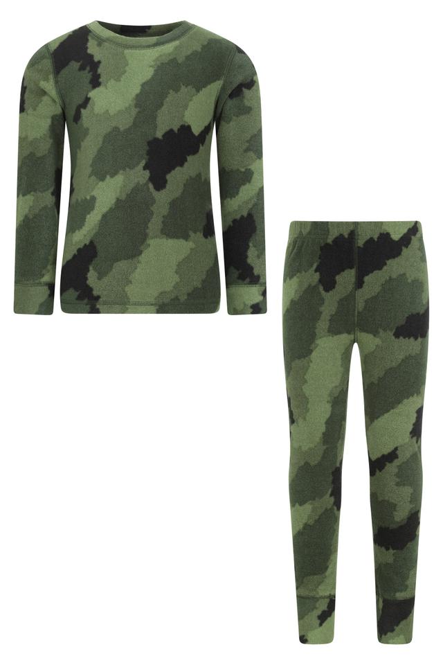 Polar Fleece Kids Base Layer Set - Green