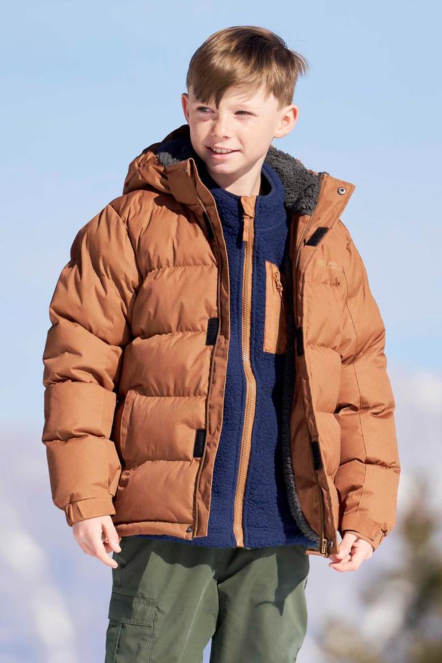 Snow Kids Borg Lined Thermal Padded Jacket - Orange