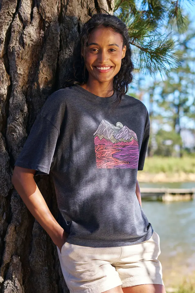 Landscape Womens Boxy Fit T-Shirt - Grey