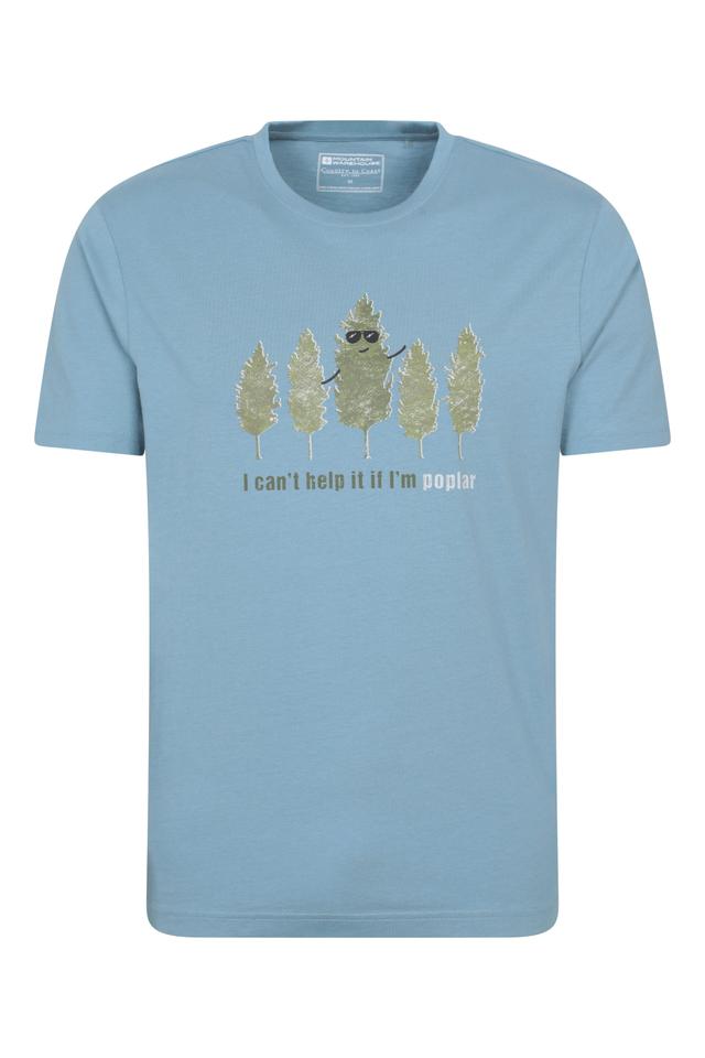 Poplar Tree Mens Graphic T-Shirt - Blue