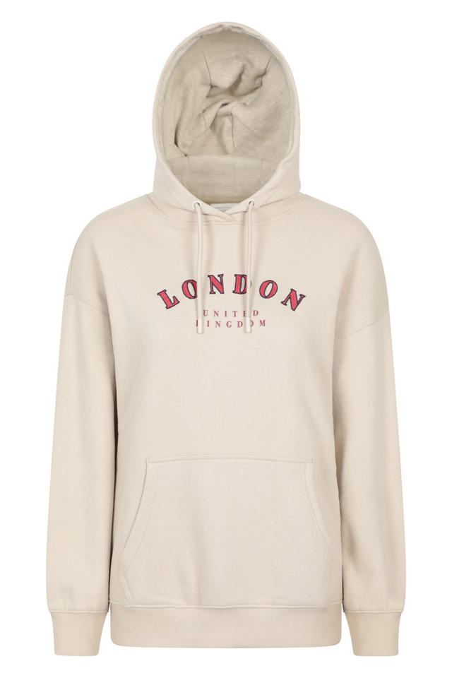 London Womens Graphic Hoodie - Beige