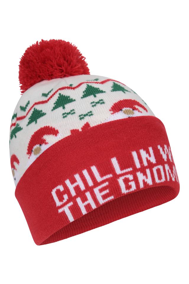 Xmas Gnomes Mens Pom Beanie - Red