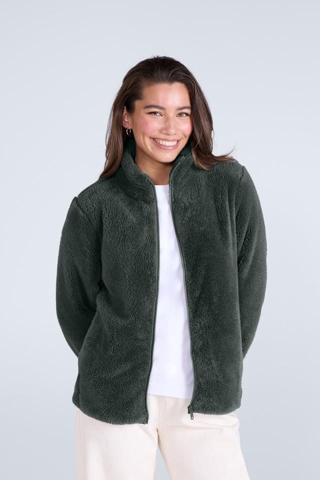 Teddy Womens Full Zip Fleece - Green