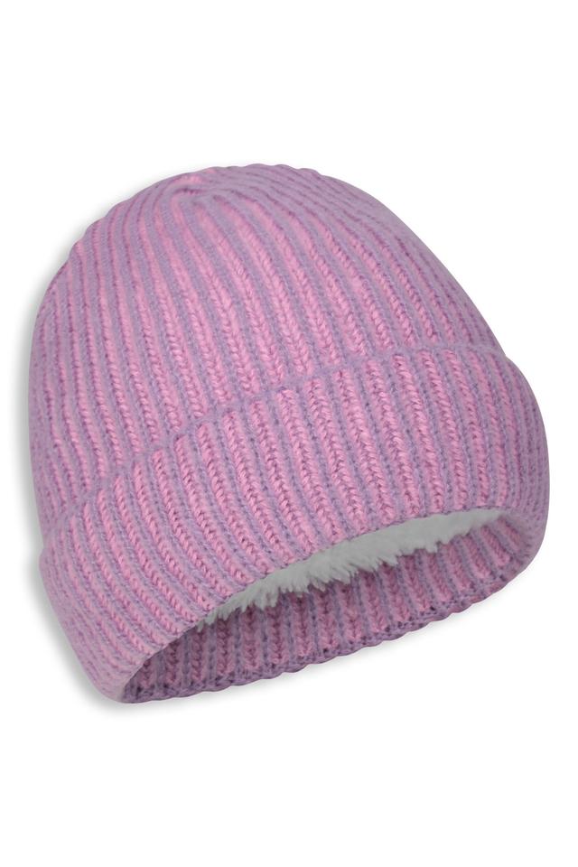 EMS TechTherm Ribbed Kids Fur Lined Beanie - Purple