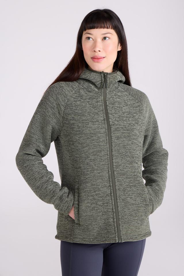 Hayfield Fur Lined Melange Womens Full Zip Fleece - Green