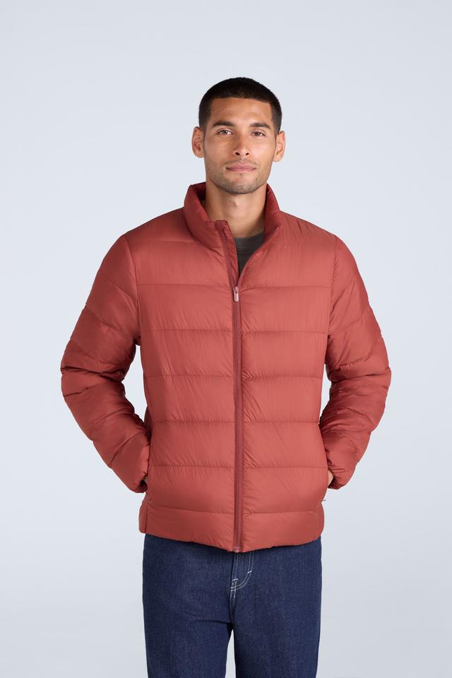 Mens Lightweight Down Packable Jacket - Red