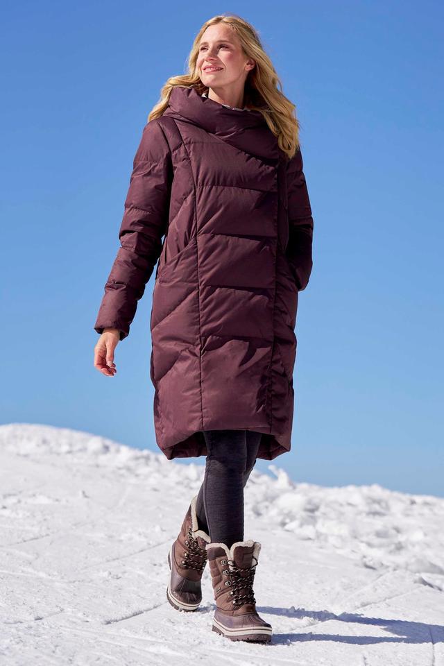 Cozy Wrap II Womens Extreme RDS Down Jacket - Dark Red