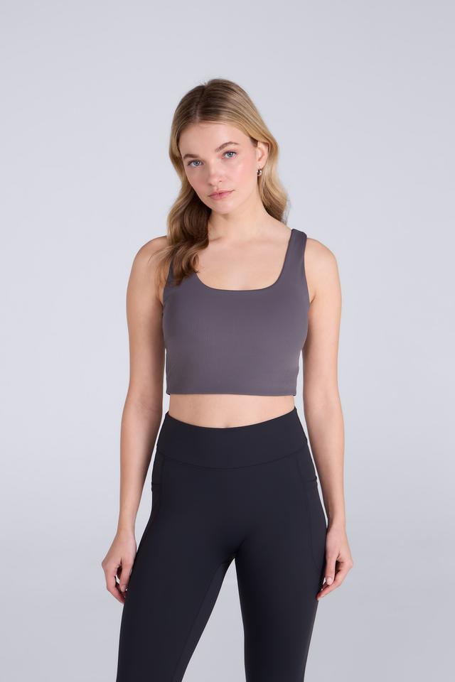 Laurel Womens Active Rib Bra Vest - Grey