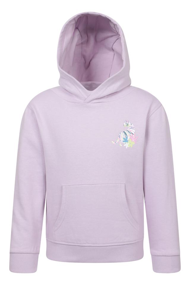 Floral Tiger Kids Hoodie - Purple