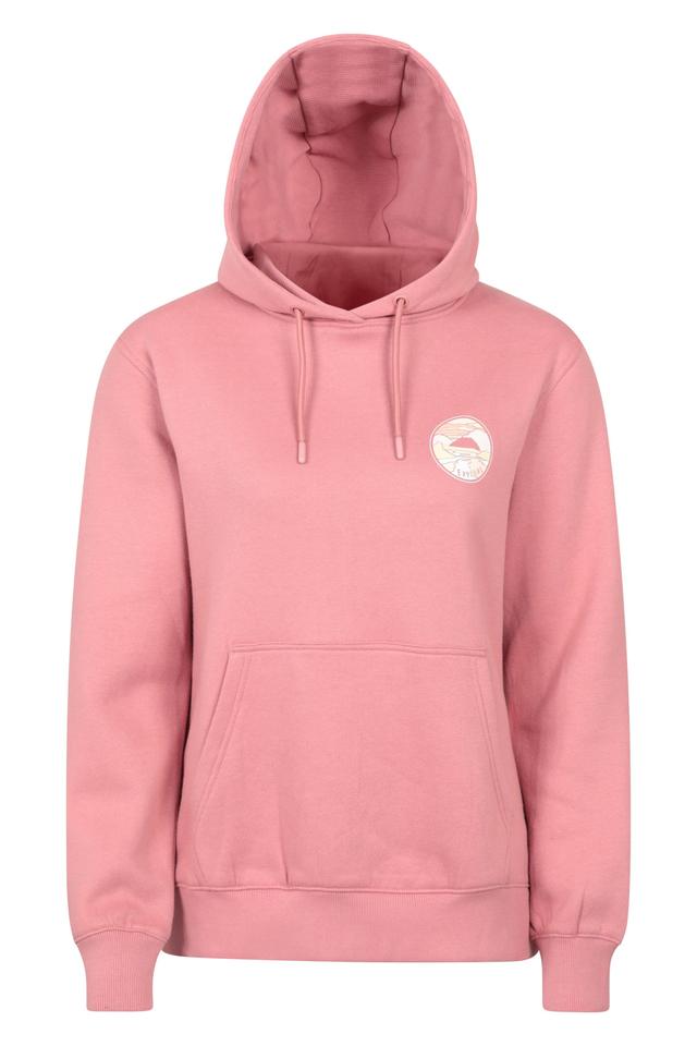 Printed Landscape Womens Regular Fit Hoodie - Pink