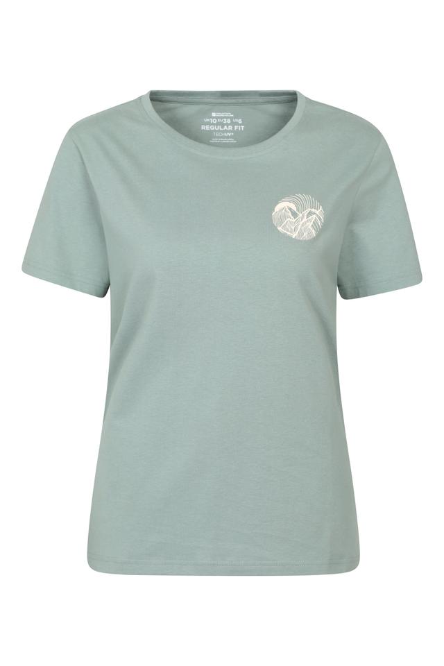Printed Womens Sunrise Peaks T-Shirt - Green