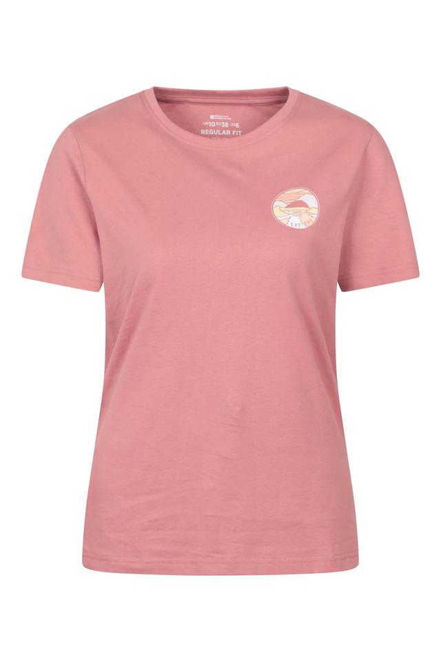 Landscape Womens Graphic Short Sleeve T-Shirt - Pink