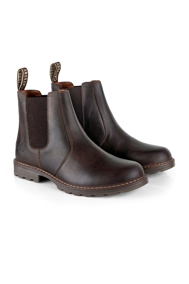 Galway Mens Leather Casual Slip On Dealer Boots -