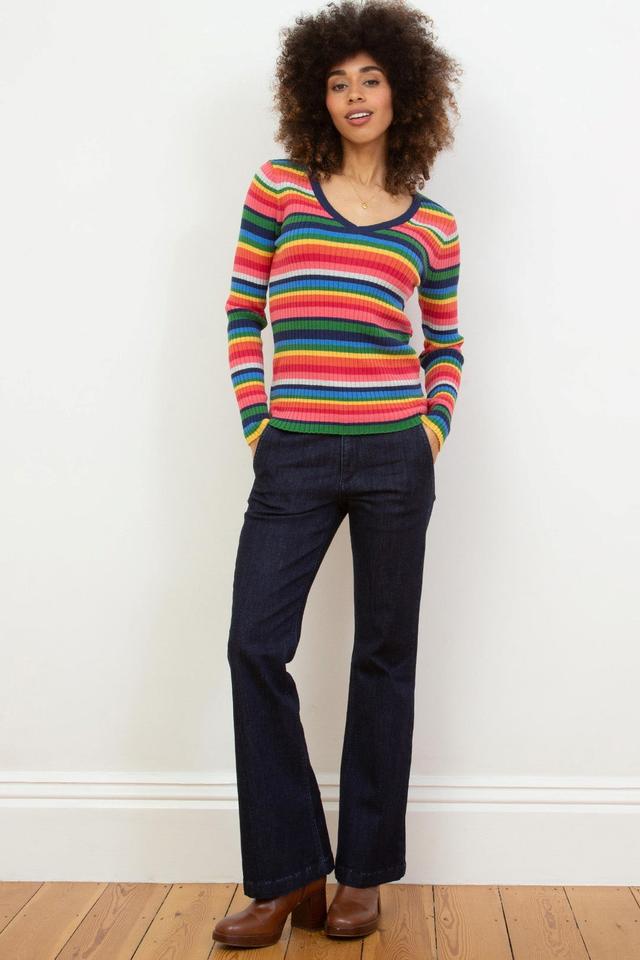 Folke Womens 91% Cotton Flare Stretch Denim Jeans -