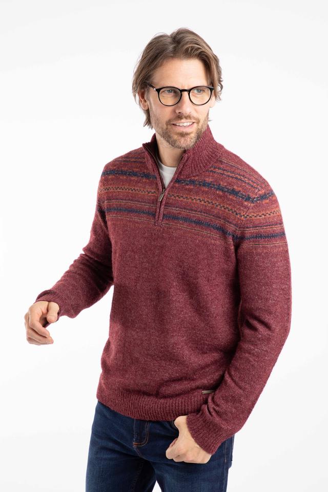 Larner Mens 1/4 Zip Fair Isle Jumper -
