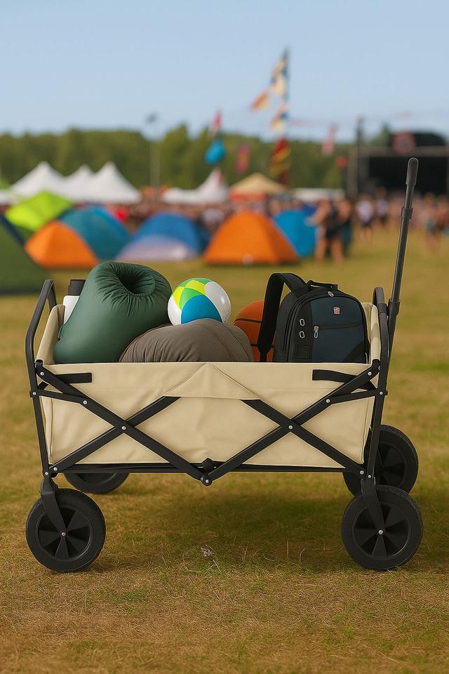 Foldable Collapsible Garden Festival Trolley Cart -