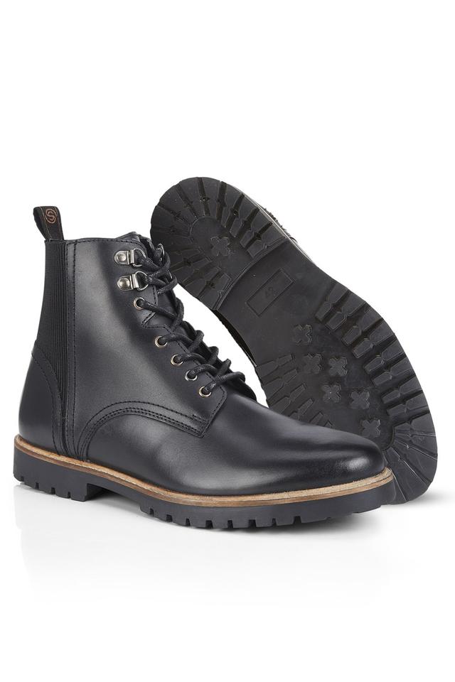 Manchester Mens Premium Leather Lace Up Boots -