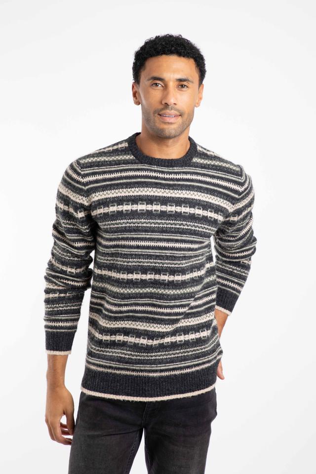 Fastolf Mens Fair Isle Crew Neck Jumper -