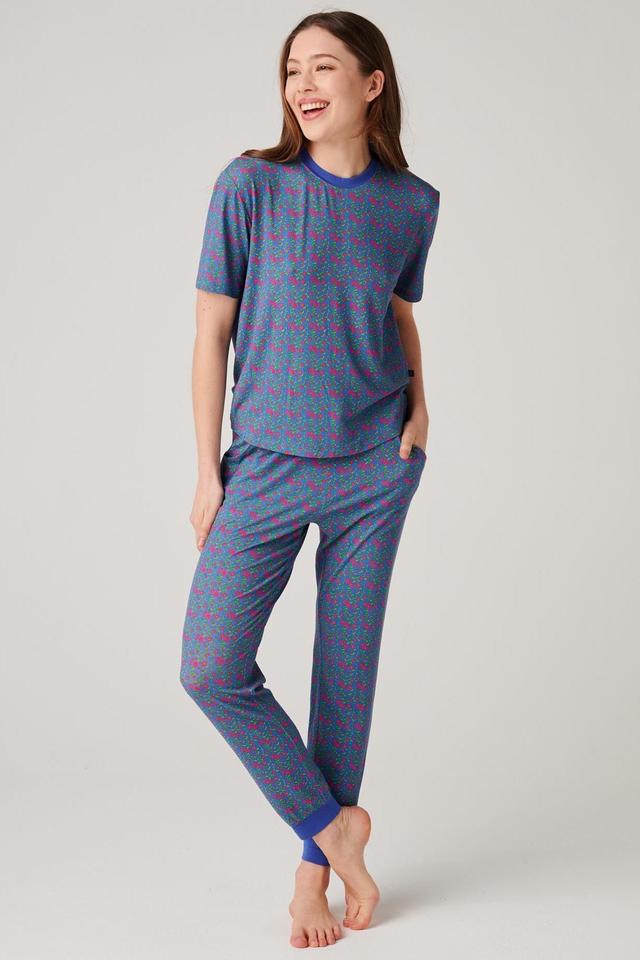 Womens Bamboo Short Sleeve Long Leg Pyjama Set -