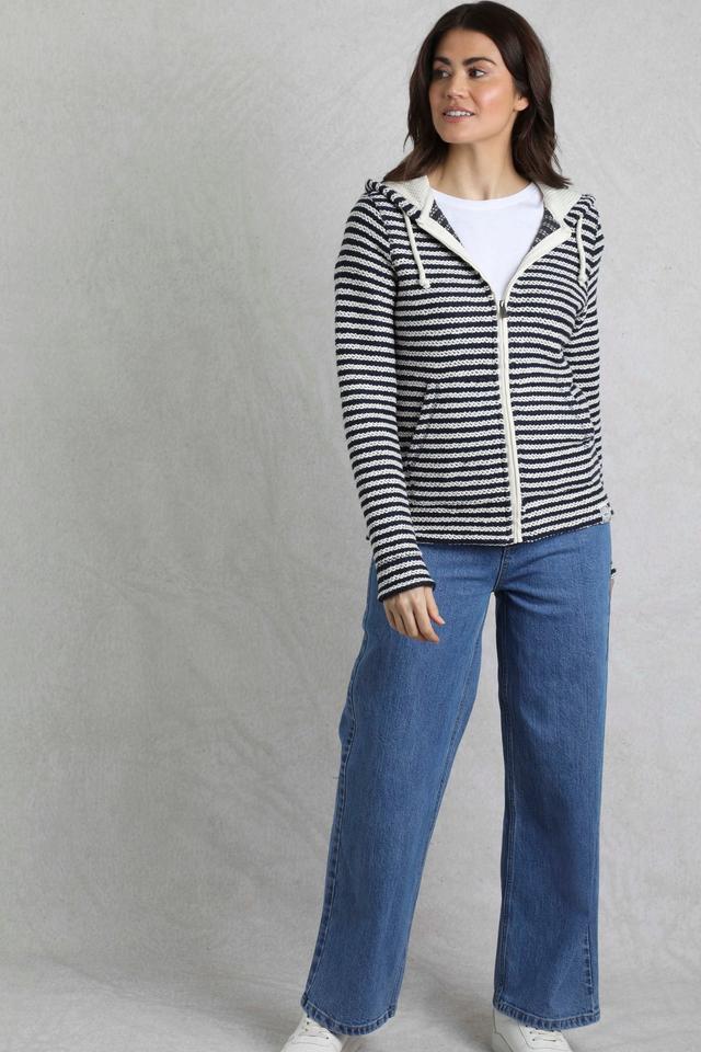 Fisher Womens Full Zip Stripe Macaroni Hoodie -