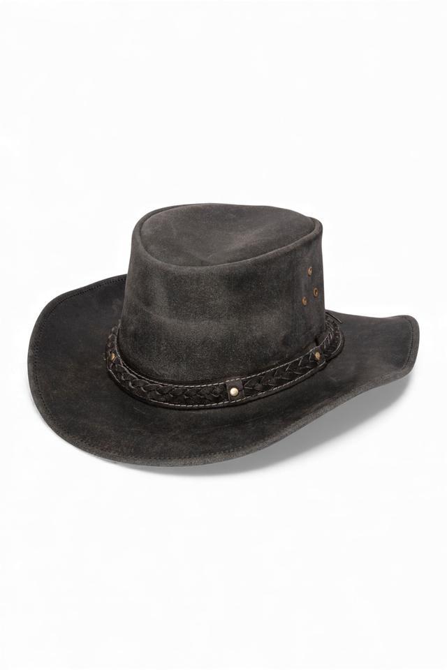 Mens Cowboy Aussie Real Leather Western Hat -