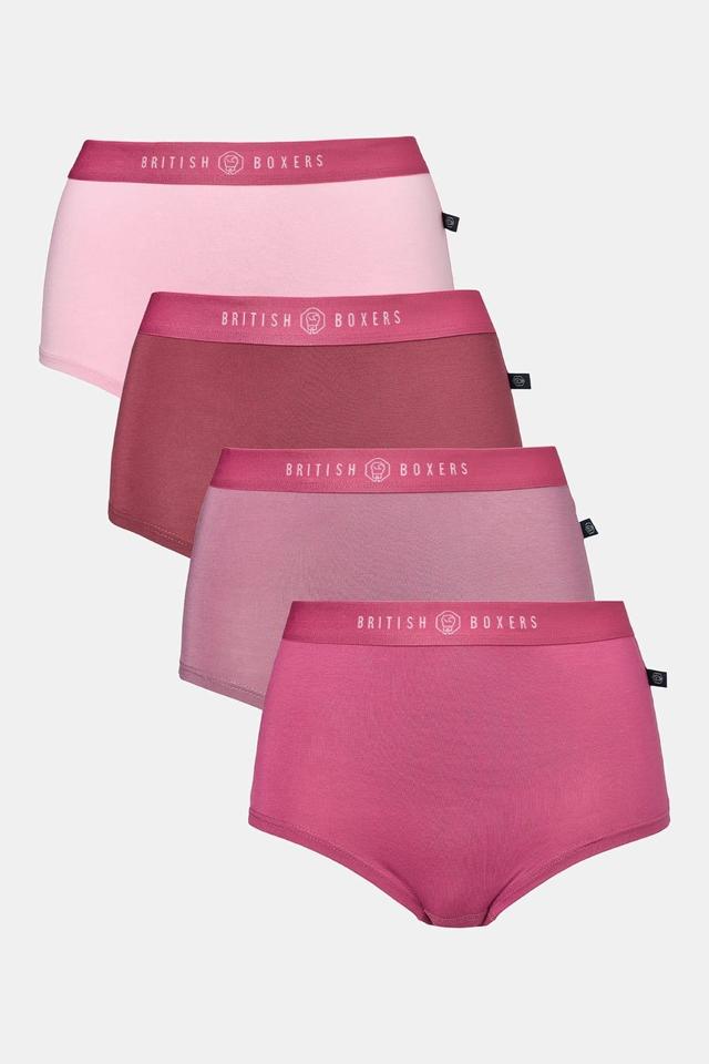 Womens Four-pack Bamboo Hipster Boxer Briefs -