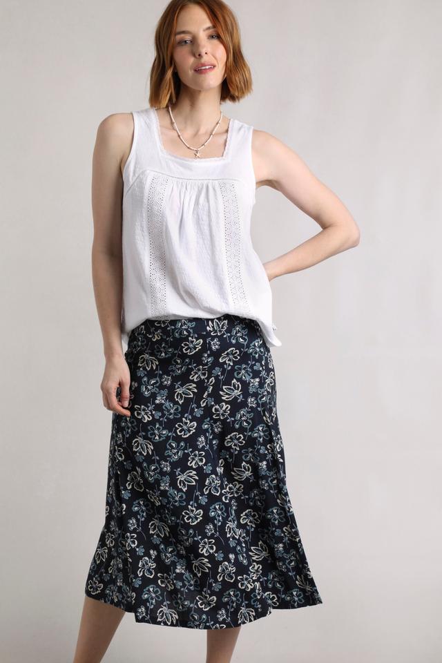 Tiya Womens Printed Midi Skirt -