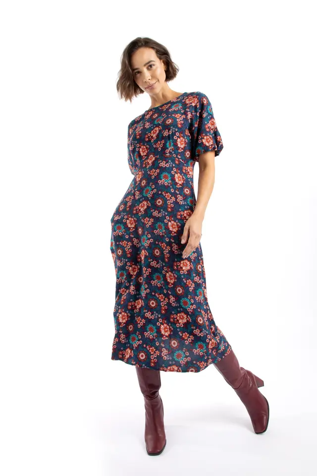 Everly Womens Printed Viscose Dress -