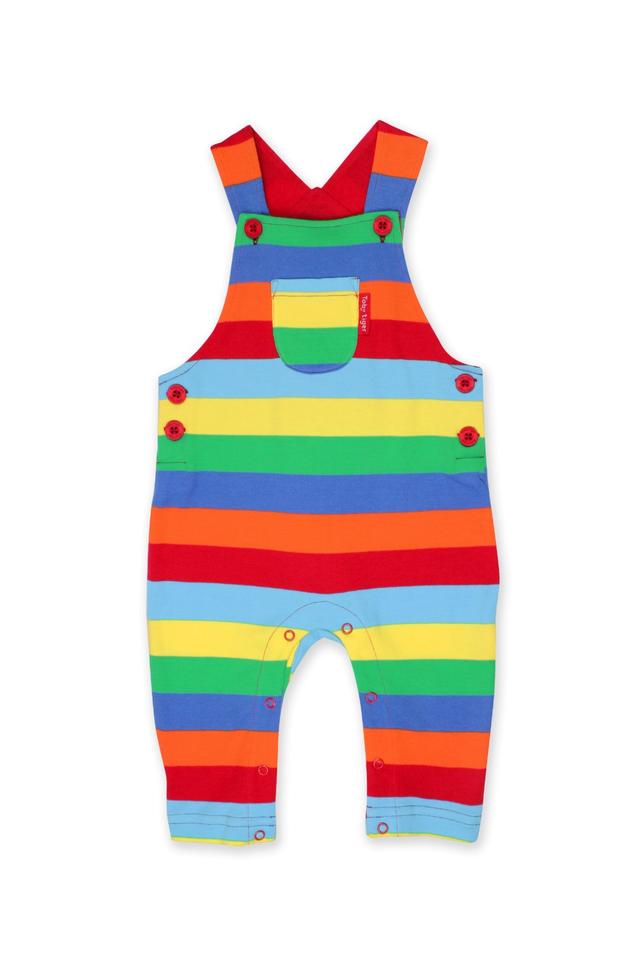 Baby 100% Cotton Multi Stripe Dungarees -