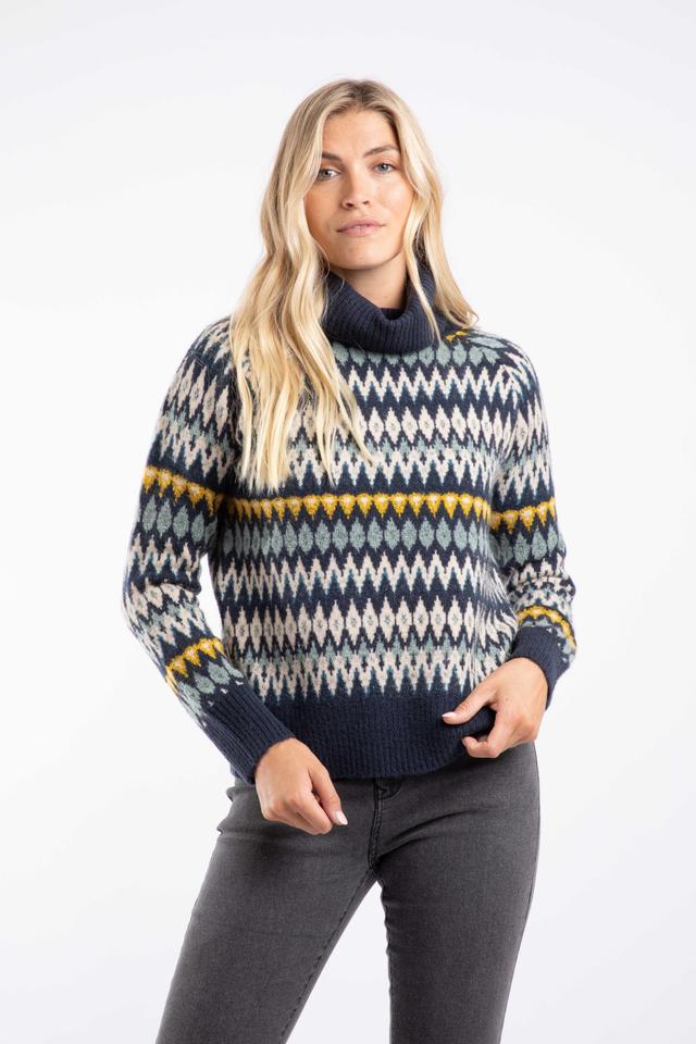 Annecy Womens Fair Isle Roll Neck Jumper -