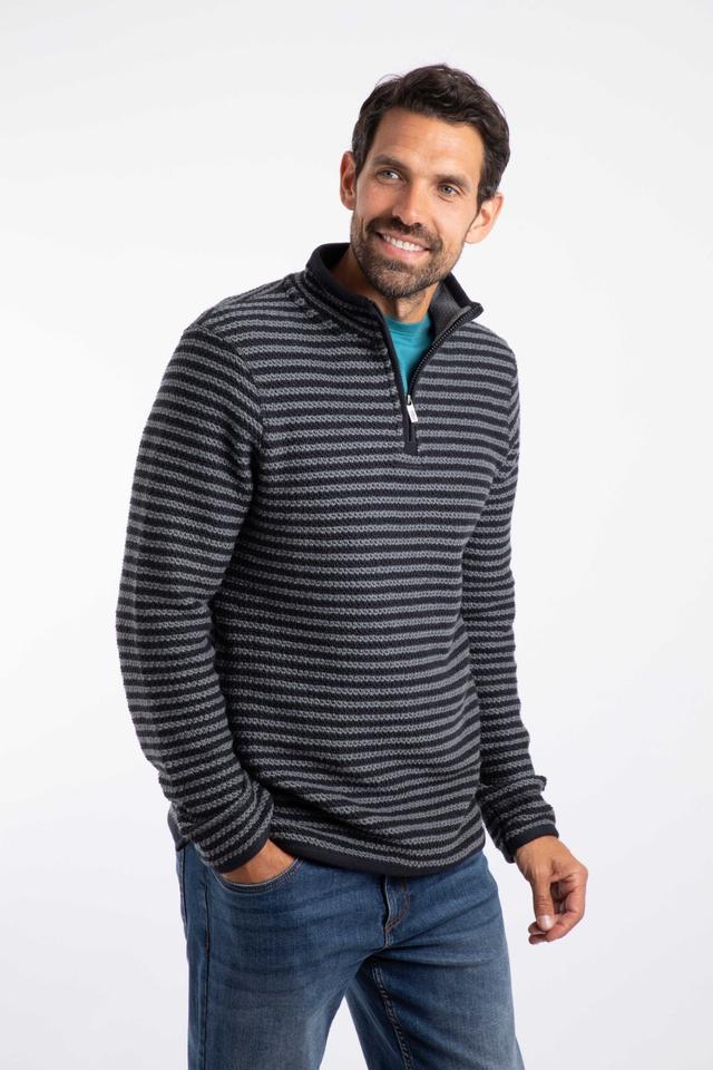 Shorling Mens 1/4 Zip Striped Macaroni -