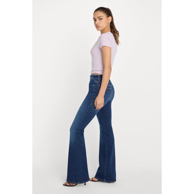 Women's Compression Good Legs Flare Jeans | Extra Stretch, Flat Tummy Tech, Gap-Proof Waistband | Indigo, Size 12 | Good America