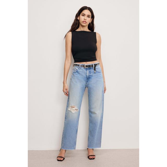 Women's Good Relaxed Straight Jeans | Indigo, Size 8 | Good American by Khloé Kardashian