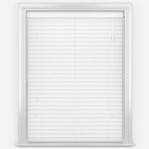 Wooden Blinds - WoodLux Fine Grain Ultra White Faux Wood Venetian Blind