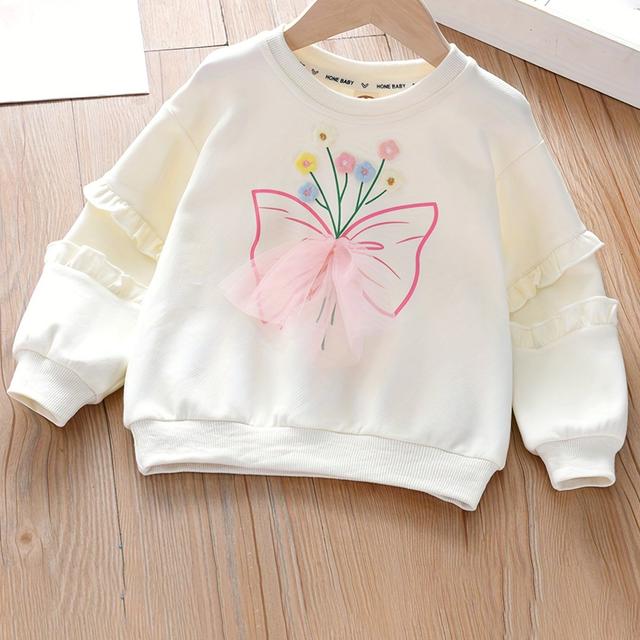 TEMU Mädchenmode Langarm-Pullover Kinder-Oberteil