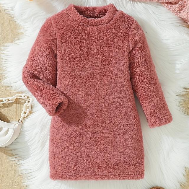 TEMU Long-sleeve Plush Dress