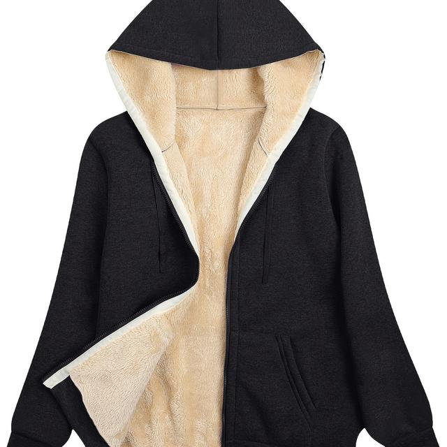 TEMU European And American Cross-border Autumn/winter -lined Hooded Women's Jacket Hoodie