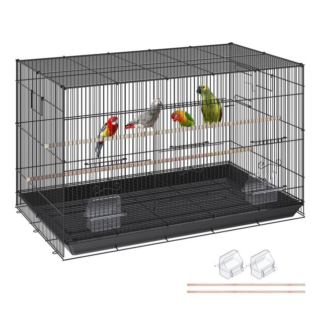 TEMU 30 Inch Bird Cage, Metal Large Parakeet Cages For Cockatiels Small Parrot Budgies , Pet Bird Cage With Rolling Stand And Tray