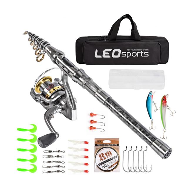 TEMU Telescopic Fishing Rod And Reel Combos Full Kit, 5:5:1 Carbon Fiber Fishing Pole, Shielded Bearings Stainless Steel Bb Spinning Reel 7.9ft