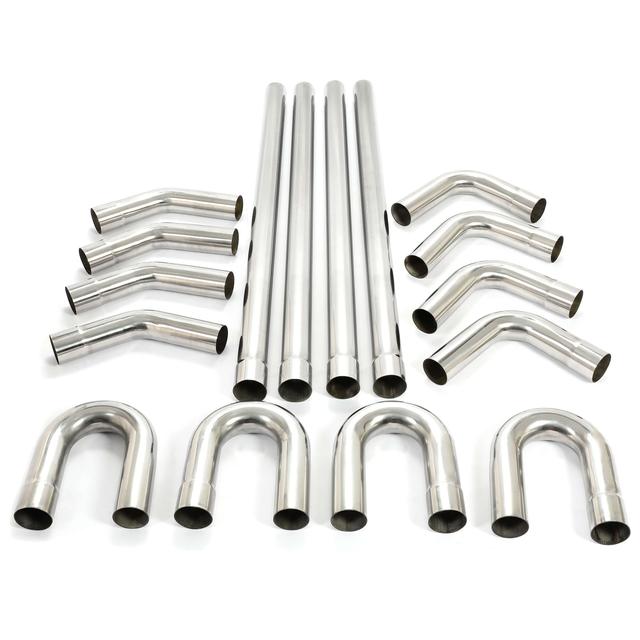 TEMU 2.5 Exhaust Tubing Bend Pipe Straight U-bend 90 Degree Kit 16pcs