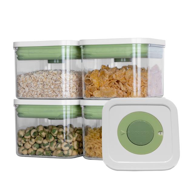 TEMU Pop Airtight Food Storage Containers With Time Recording Lids, Bpa-free Stackable Plastic Storage Containers Set Of 4, Dry Cereal Container Set For Pantry Countertop Fridge Organization